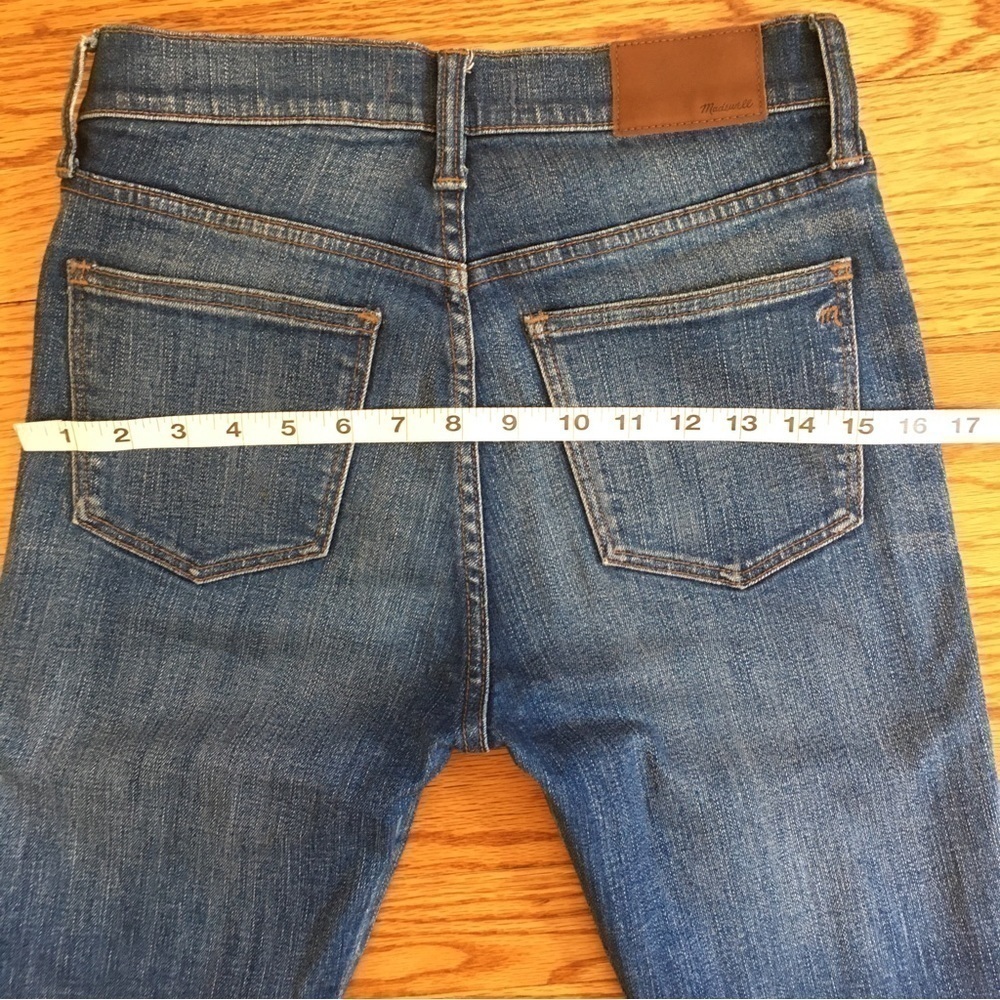 Madewell 9" High Riser Rip and Repair Medium indigo wash Skinny Jeans - Picture 13 of 15